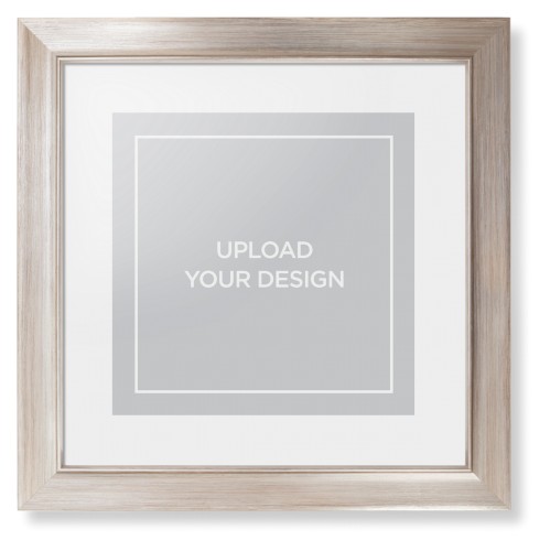 Upload Your Own Design Portrait Framed Print, Metallic, Modern, White, White, Single piece, 12x12, Multicolor, multi