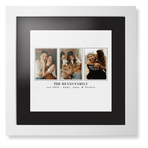 Classic Trio Framed Print, White, Contemporary, Black, Black, Single piece, 12x12, White