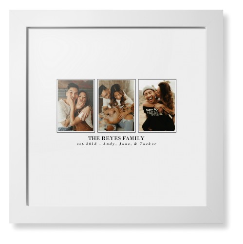 Classic Trio Framed Print, White, Contemporary, White, White, Single piece, 12x12, White