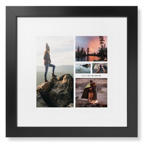 Hero Collage Framed Print, Black, Contemporary, White, White, Single piece, 12x12, Multicolor