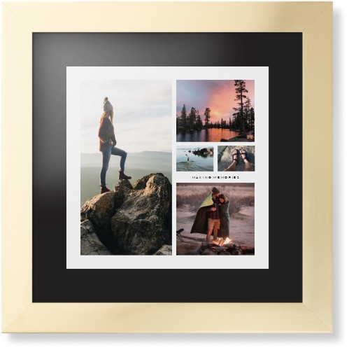 Hero Collage Framed Print, Matte Gold, Contemporary, Black, Black, Single piece, 12x12, Multicolor, multi