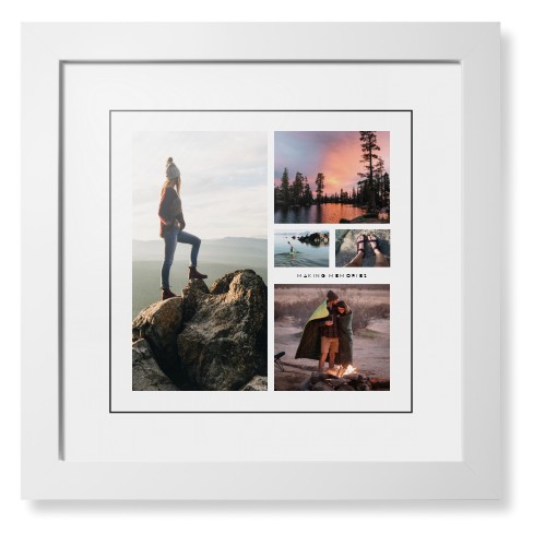 Hero Collage Framed Print, White, Contemporary, Black, White, Single piece, 12x12, Multicolor, multi