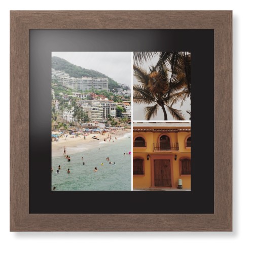 Gallery of Three Framed Print, Walnut, Contemporary, None, Black, Single piece, 12x12, Multicolor, multi