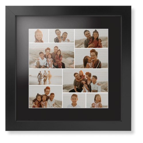 Gallery of Ten Framed Print, Black, Contemporary, White, Black, Single piece, 12x12, Multicolor, multi