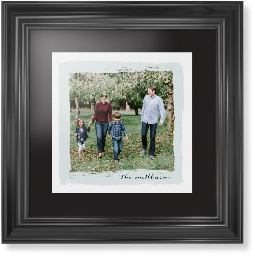 Brush Stroke Border Framed Print, Black, Classic, Black, Black, Single piece, 12x12, Gray