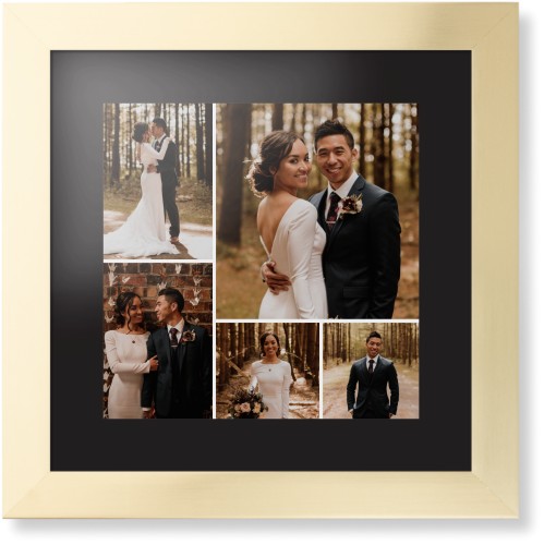 Gallery of Five Framed Print, Matte Gold, Contemporary, None, Black, Single piece, 12x12, Multicolor, multi