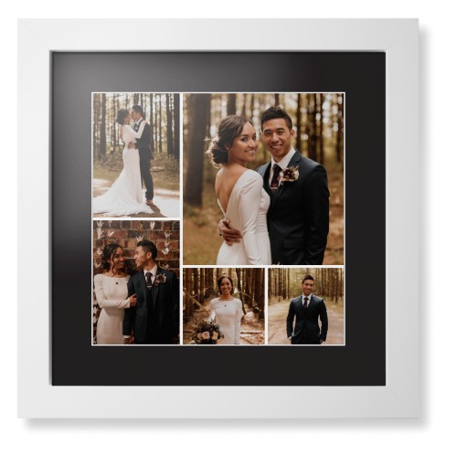 Gallery of Five Framed Print, White, Contemporary, White, Black, Single piece, 12x12, Multicolor, multi