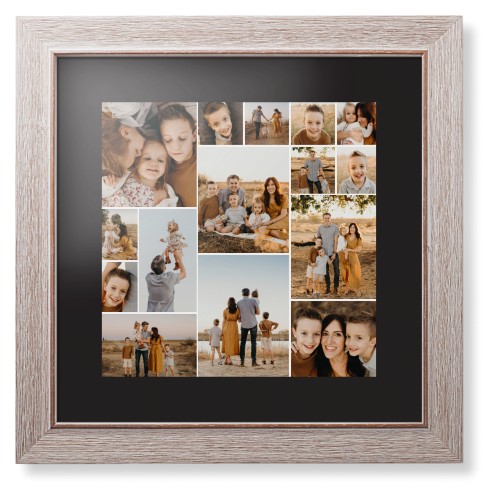 Gallery of Fifteen Framed Print, Rustic, Modern, Black, Black, Single piece, 12x12, Multicolor, multi