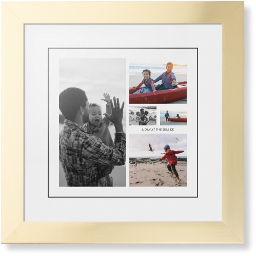 Hero Collage Portrait Framed Print, Matte Gold, Contemporary, Black, White, Single piece, 12x12, Multicolor