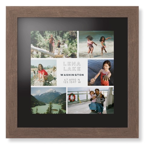Modern Adventure Gallery Of Six Framed Print, Walnut, Contemporary, Black, Black, Single piece, 12x12, Multicolor