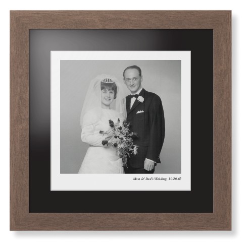 Modern Gallery of One Portrait Framed Print, Walnut, Contemporary, White, Black, Single piece, 12x12, Multicolor, multi