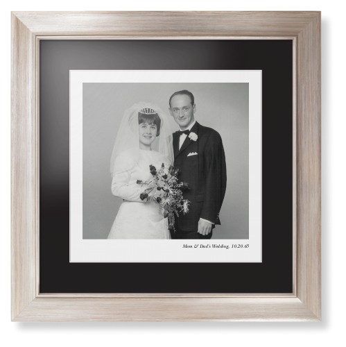 Modern Gallery of One Portrait Framed Print, Metallic, Modern, White, Black, Single piece, 12x12, Multicolor