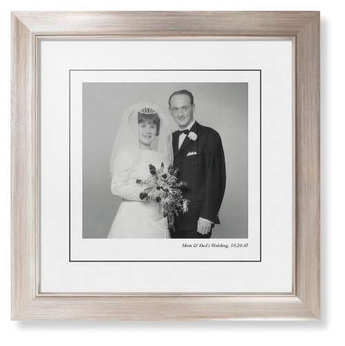 Modern Gallery of One Portrait Framed Print, Metallic, Modern, Black, White, Single piece, 12x12, Multicolor