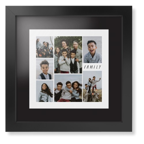 Rustic Picture Gallery Collage Of Seven Framed Print, Black, Contemporary, None, Black, Single piece, 12x12, Multicolor, multi