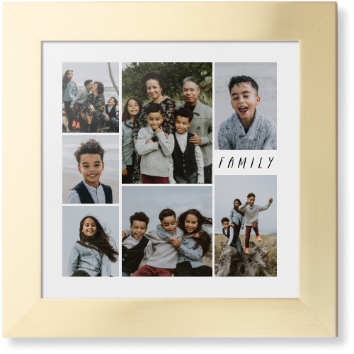 Rustic Picture Gallery Collage Of Seven Framed Print, Matte Gold, Contemporary, None, None, Single piece, 12x12, Multicolor, multi