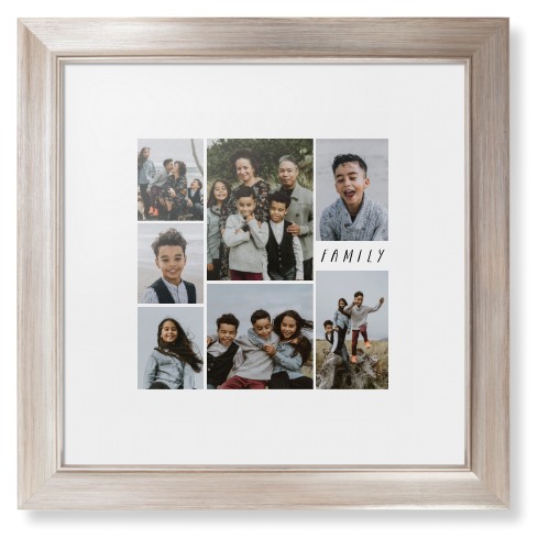Rustic Picture Gallery Collage Of Seven Framed Print, Metallic, Modern, None, White, Single piece, 12x12, Multicolor