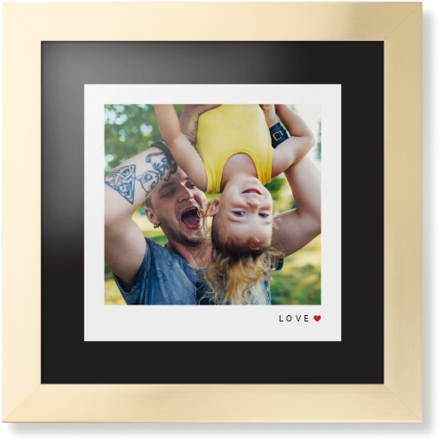 Modern Love Heart Framed Print, Matte Gold, Contemporary, None, Black, Single piece, 12x12, White, white