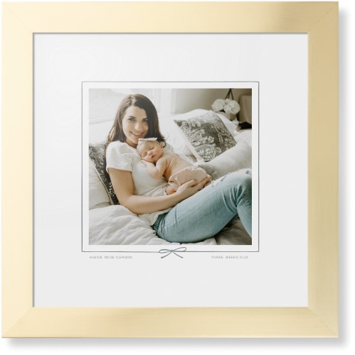 Whimsical Border of One Framed Print, Matte Gold, Contemporary, None, White, Single piece, 12x12, Gray, silver