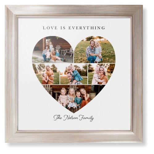 Filled Heart Framed Print, Metallic, Modern, None, None, Single piece, 16x16, White