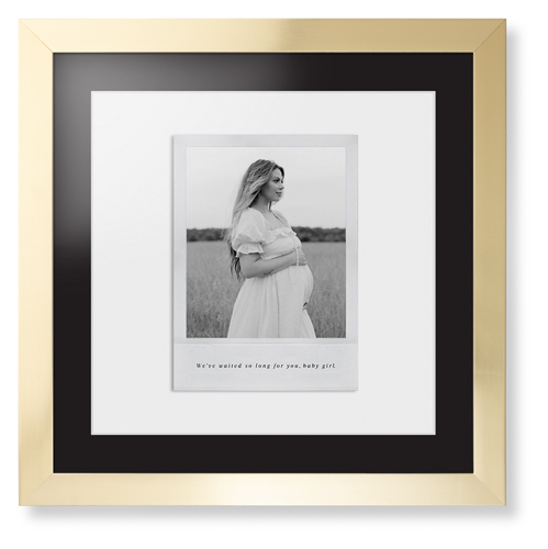 Simple Photo Frame Framed Print, Matte Gold, Contemporary, White, Black, Single piece, 16x16, White