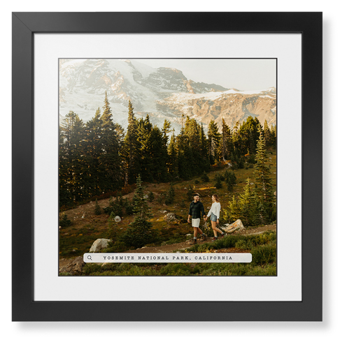 Travel Banner Framed Print, Black, Contemporary, Black, White, Single piece, 16x16, White, white