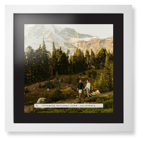 Travel Banner Framed Print, White, Contemporary, Black, Black, Single piece, 16x16, White