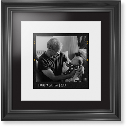Film Frame Framed Print, Black, Classic, White, Black, Single piece, 16x16, White, white