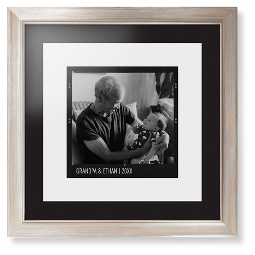 Film Frame Framed Print, Metallic, Modern, None, Black, Single piece, 16x16, White, white