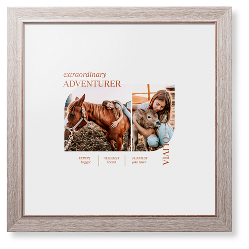 Favorite Infographic Framed Print, Rustic, Modern, White, White, Single piece, 16x16, Brown, fawn