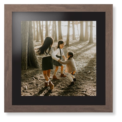 Photo Gallery Framed Print, Walnut, Contemporary, None, Black, Single piece, 16x16, Multicolor