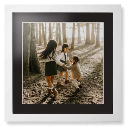 Photo Gallery Framed Print, White, Contemporary, White, Black, Single piece, 16x16, Multicolor