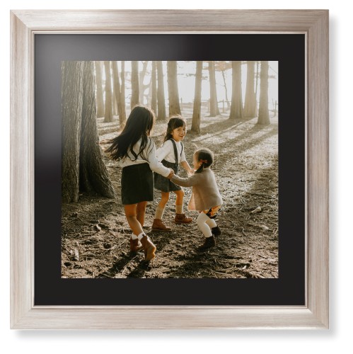 Photo Gallery Framed Print, Metallic, Modern, Black, Black, Single piece, 16x16, Multicolor