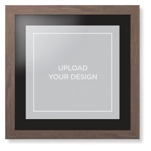 Upload Your Own Design Framed Print, Walnut, Contemporary, White, Black, Single piece, 16x16, Multicolor