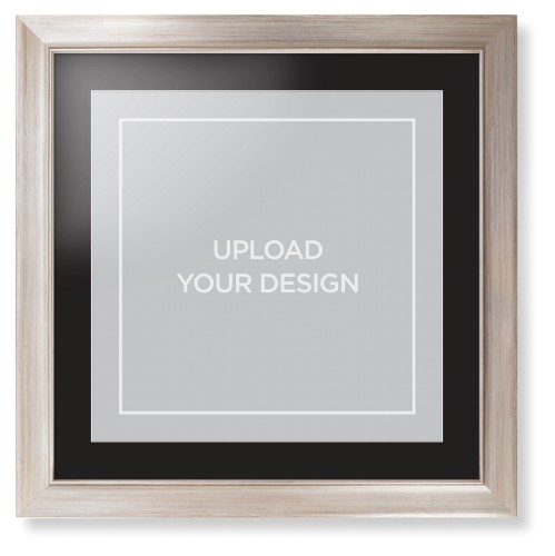 Upload Your Own Design Framed Print, Metallic, Modern, White, Black, Single piece, 16x16, Multicolor