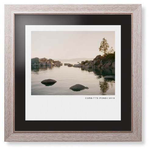 Modern Gallery Framed Print, Rustic, Modern, Black, Black, Single piece, 16x16, White, white