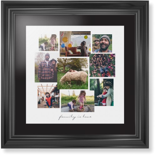 Gallery Collage of Nine Framed Print, Black, Classic, None, Black, Single piece, 16x16, White