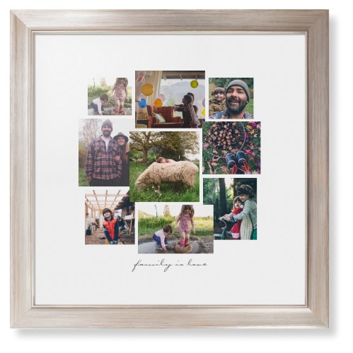 Gallery Collage of Nine Framed Print, Metallic, Modern, None, White, Single piece, 16x16, White