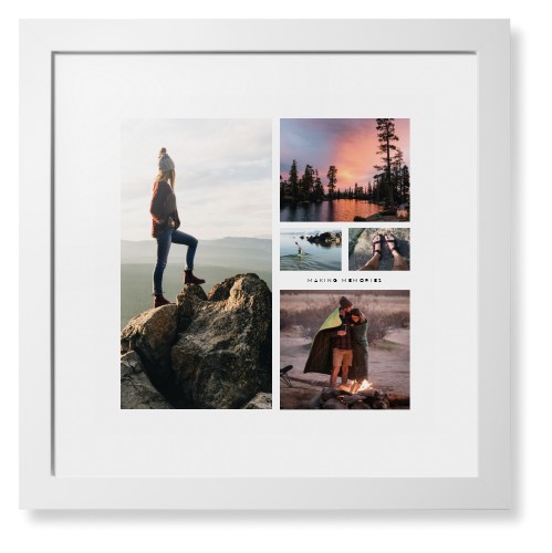 Hero Collage Framed Print, White, Contemporary, None, White, Single piece, 16x16, Multicolor, multi