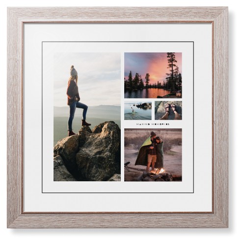 Hero Collage Framed Print, Rustic, Modern, Black, White, Single piece, 16x16, Multicolor