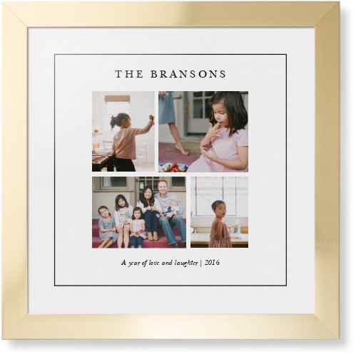 Gallery Montage of Memories Framed Print, Matte Gold, Contemporary, Black, White, Single piece, 16x16, White, white