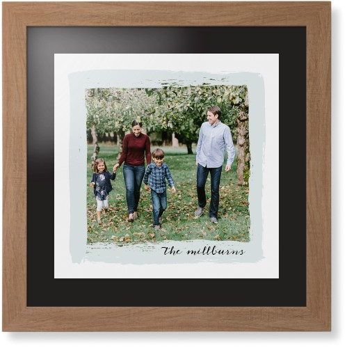 Brush Stroke Border Framed Print, Natural, Contemporary, Black, Black, Single piece, 16x16, Gray, air