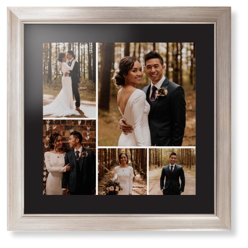 Gallery of Five Framed Print, Metallic, Modern, None, Black, Single piece, 16x16, Multicolor, multi