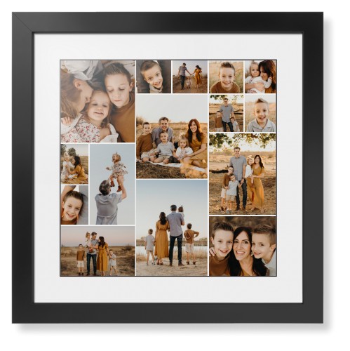 Gallery of Fifteen Framed Print, Black, Contemporary, Black, White, Single piece, 16x16, Multicolor, multi