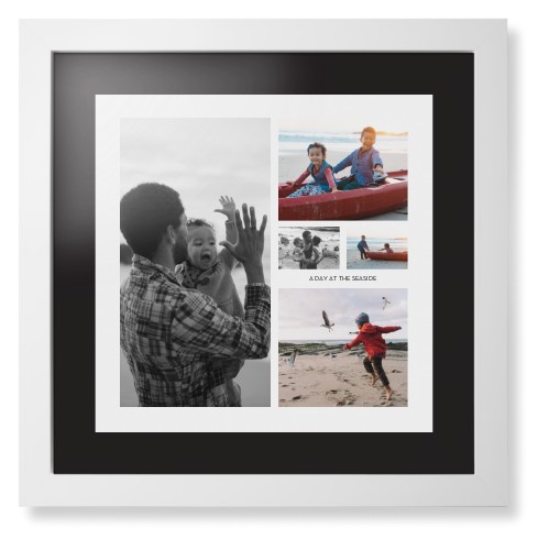 Hero Collage Portrait Framed Print, White, Contemporary, Black, Black, Single piece, 16x16, Multicolor