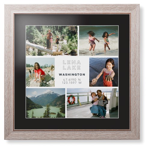 Modern Adventure Gallery Of Six Framed Print, Rustic, Modern, White, Black, Single piece, 16x16, Multicolor