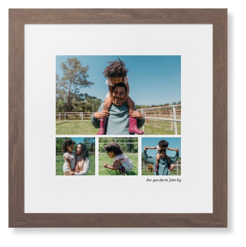 Modern Hero Gallery Of Four Portrait Framed Print, Walnut, Contemporary, None, White, Single piece, 16x16, Multicolor, multi