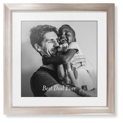 Gradient Portrait Framed Print, Metallic, Modern, Black, White, Single piece, 16x16, White