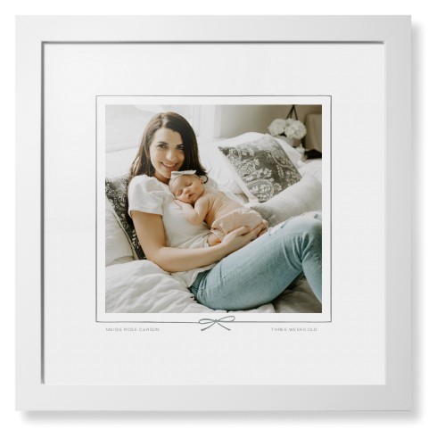 Whimsical Border of One Framed Print, White, Contemporary, None, White, Single piece, 16x16, Gray, silver