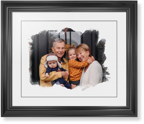 Brushed Moments Landscape Framed Print, Black, Classic, Black, White, Single piece, 16x20, White