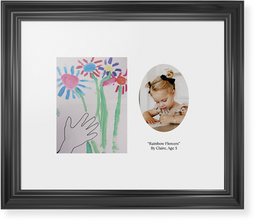 Oval Vignette Framed Print, Black, Classic, None, White, Single piece, 16x20, White, white